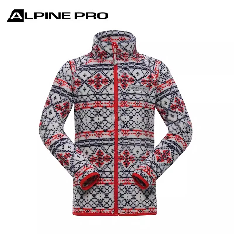 阿尔派妮 儿童秋冬装印花珊瑚摇粒绒男童女童立领抓绒衣保暖外套