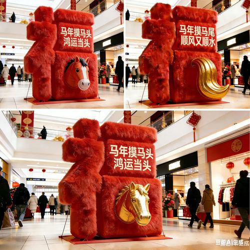 马年气模拍马屁气模充气数字烟花