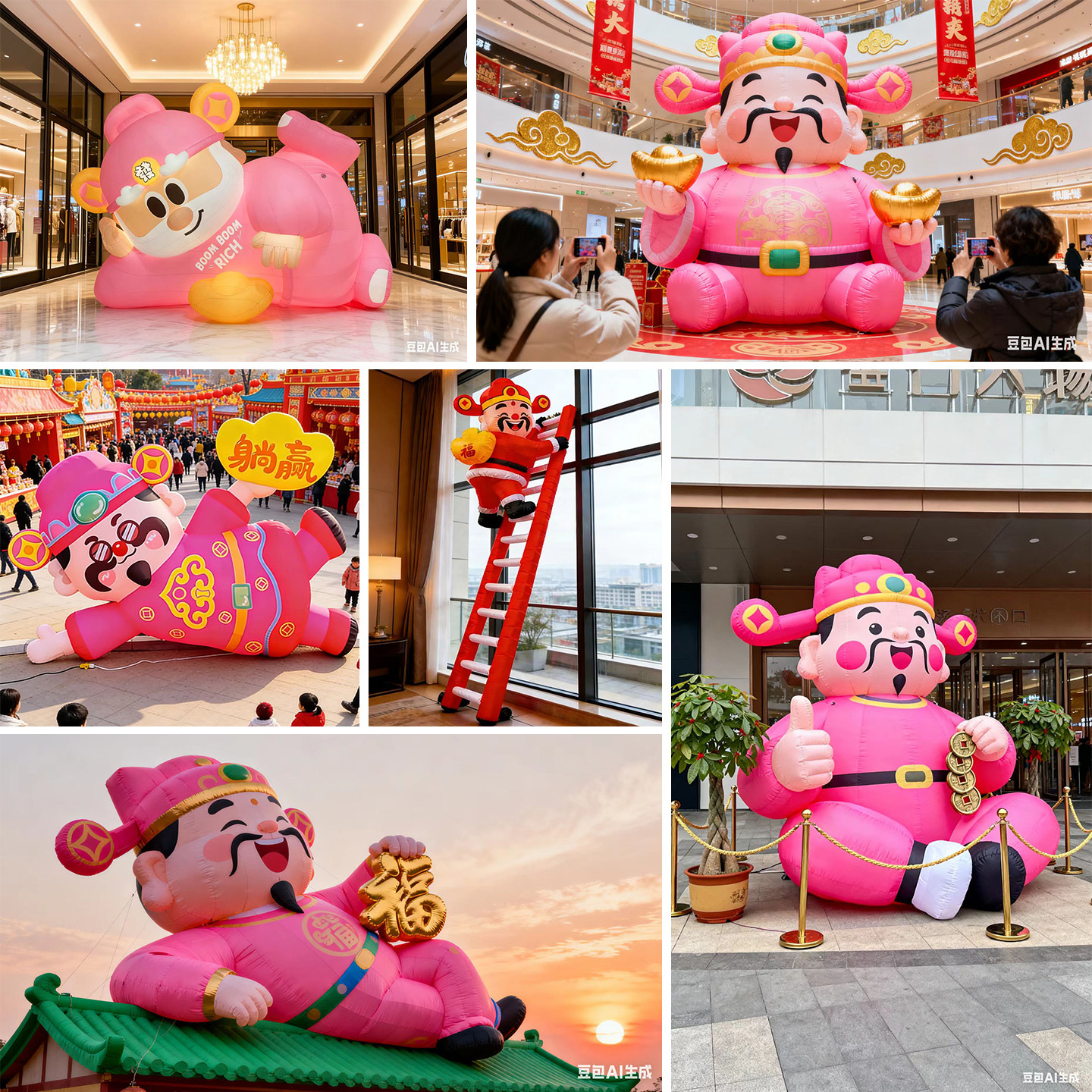 2026马年充气卡通财神爷气模商场美陈装饰吉祥物网红打卡拍照模型,节庆用品/礼品,充气气模,淘宝优惠券,粉丝福利购,淘宝优惠卷