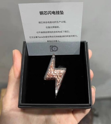 全新特斯拉铜芯闪电挂坠黑盒装限量版现货正品送车友收藏超高颜值