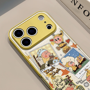 相册星星人适用苹果17pro手机壳16pm肤感鼓状皮纹华为p80防摔可爱mate70保护套荣耀oppo防摔小米