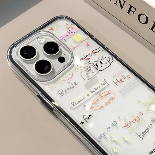 涂鸦线条适用苹果17promax手机壳iPhone16三合一炫彩华为mate70保护套oppo荣耀200创意小米15