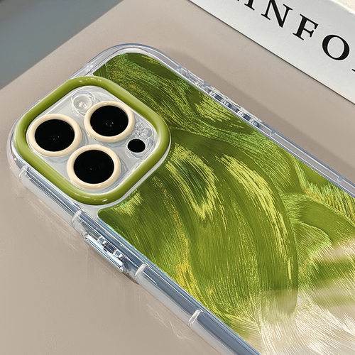 抹茶晕染适用苹果17Pro手机壳简约iphone16promax奶油羽纱oppo可爱华为p80荣耀创意保护套vivo小米15