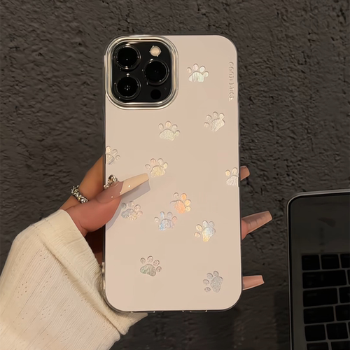 满屏爪印适用苹果17pro羽纱IMD卡通手机壳iphone16可爱华为p创意小米15可爱mate保护套小众荣耀新款