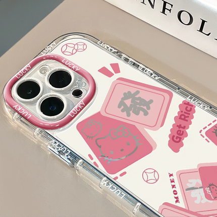 ins美乐蒂麻将镜面适用苹果17promax华为奶油壳oppo苹果15新iPhone14/12/11promax手机壳小米13pro/ultra