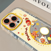 唱片涂鸦适用于苹果17Pro镜面奶油壳iPhone16Promax手机壳华为p80可爱小米15防摔荣耀mate70小众红米