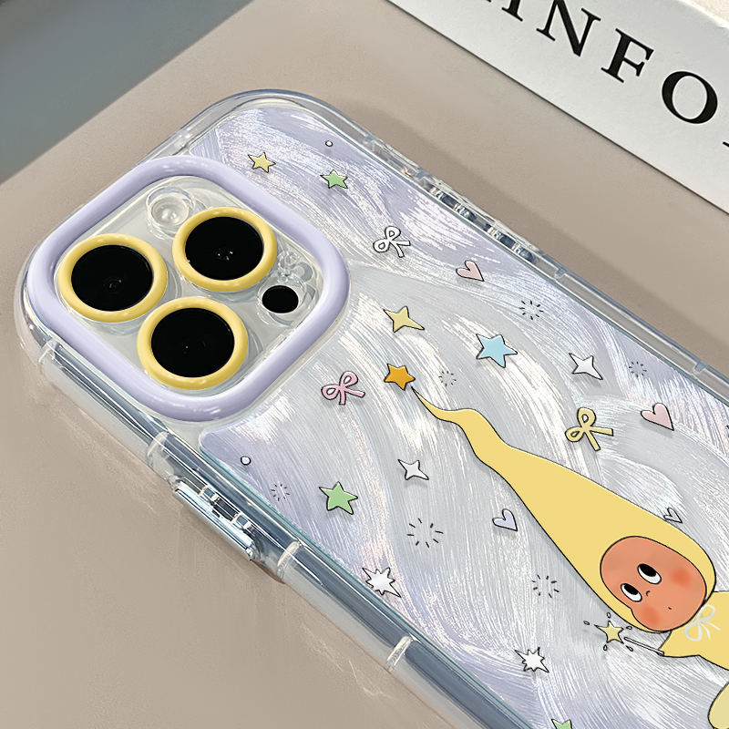 紫色晕染适用苹果17pro奶油羽纱手机壳iphone16可爱华为p80卡通荣耀创意mate70保护套小众小米15新款