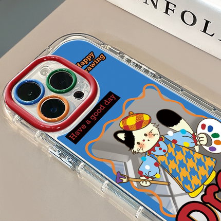 画画猫咪镜面适用于华为奶油壳oppo苹果16promax新iPhone14/12/11promax手机壳真我红米小米13pro/u