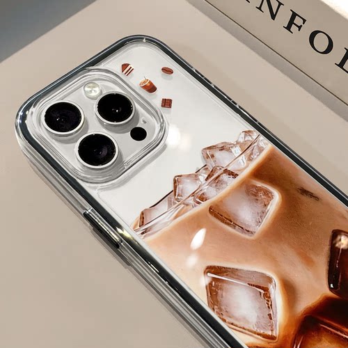 冰美式咖啡适用苹果17promax手机壳iPhone16三合一炫彩华为mate70保护套oppo荣耀200创意小米15
