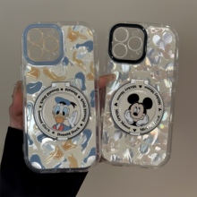 满屏唐老鸭适用苹果16pro泡芙羽纱手机壳iphone15卡通可爱华为p荣耀创意可爱mate70保护套小众小米15新款