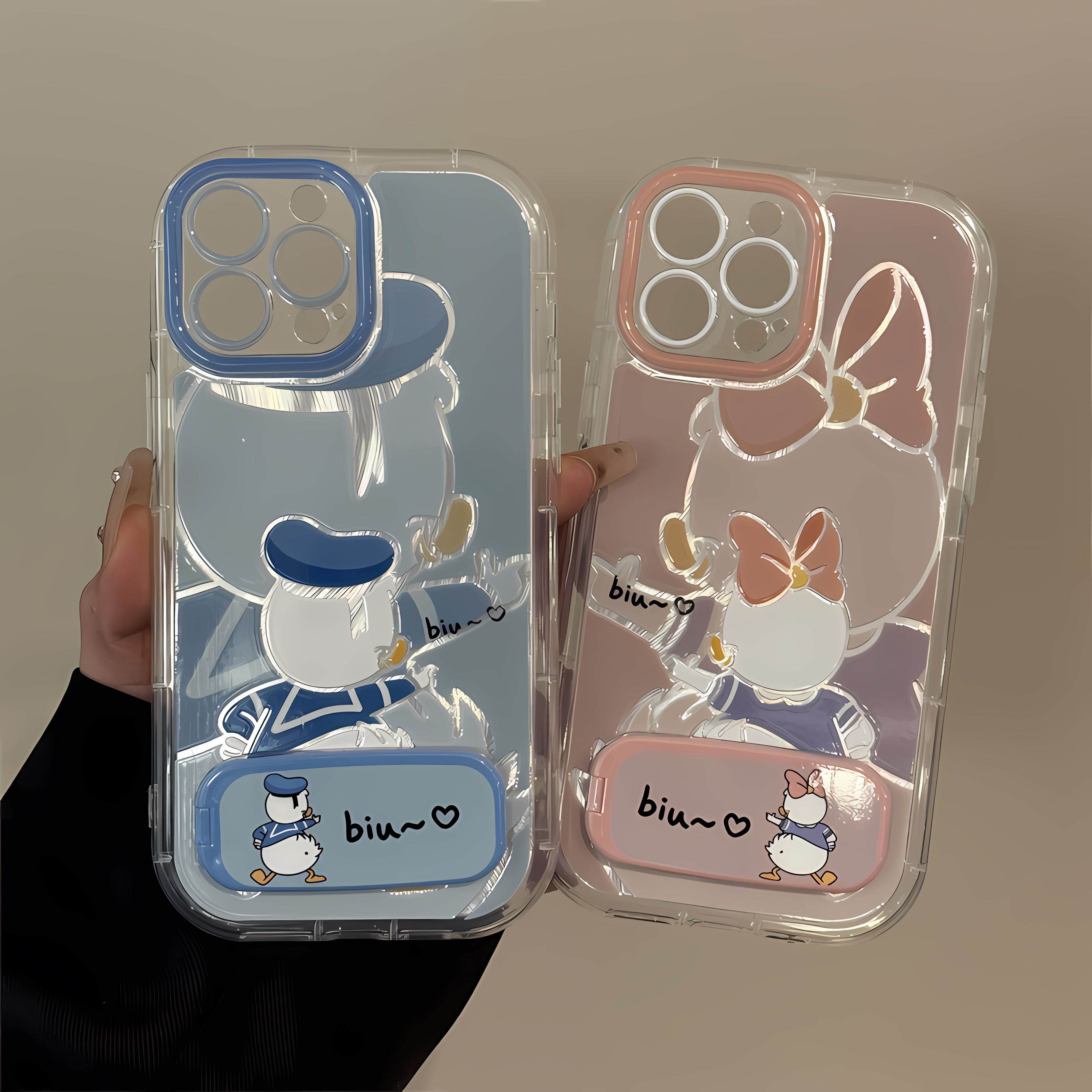 黛西鸭biu适用苹果16pro泡芙羽纱手机壳iphone15卡通可爱华为p荣耀创意可爱mate70保护套小众小米15新款