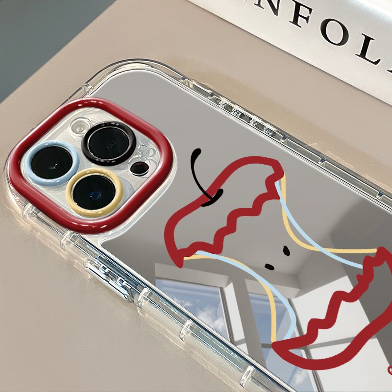 线条苹果核适用于苹果16promax镜面奶油壳iPhone15手机壳华为p可爱小米15防摔保护套mate70小众新款