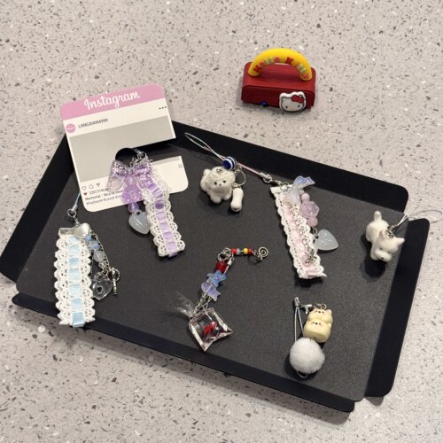 手机链新款手工Diy串珠配件手腕款手机壳链条ins风多巴胺防丢防摔