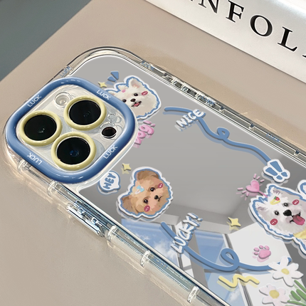 ins简约可爱狗狗适用苹果17promax华为奶油壳oppo苹果15新iPhone14/12/11promax手机壳真我红米小米13pro
