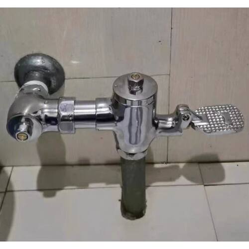 全铜 卧式冲水阀 脚踏式蹲便器冲水阀大便冲洗阀冲水器脚踩延时阀