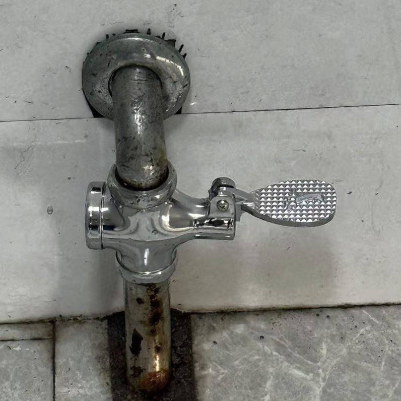 全铜体脚踏式蹲便器冲水阀 脚踏阀大便冲洗阀厕所便池脚踩延时阀