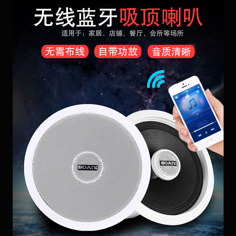 索爱 G10蓝牙吸顶音响喇叭套装3d环绕客厅商场会议室天花吊顶音箱