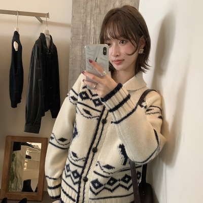 IMISS-冬上新韩标大牌极简刺绣保暖毛衣（含20羊毛）