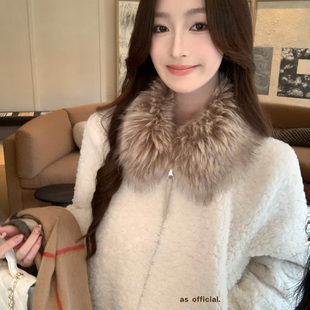 氛围感d神～ 加厚麂皮绒；渐变毛领羊羔毛短外套 OFFICIAL