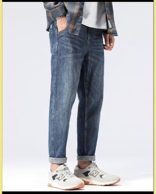 港风潮男夏季新款2023个性字母牛仔裤嘻哈ins潮高街潮流痞帅长裤