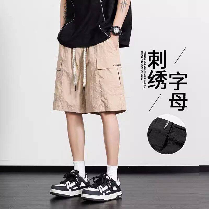 多口袋工装短裤男款2025新款夏季潮牌美式机能裤子宽松直筒五分裤