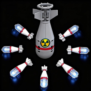 适用于乐高军事武器原子弹核弹手工导弹氢弹男孩diy创意积木模型