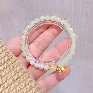 天然珍珠手链盐源小桃子手串小众设计复古新中式旗袍汉服手饰珠子