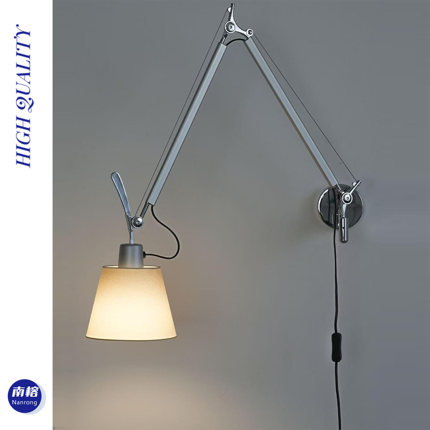 简约现代可折叠移动阅读壁灯LED长臂可调节卧室书房过道伸缩壁灯