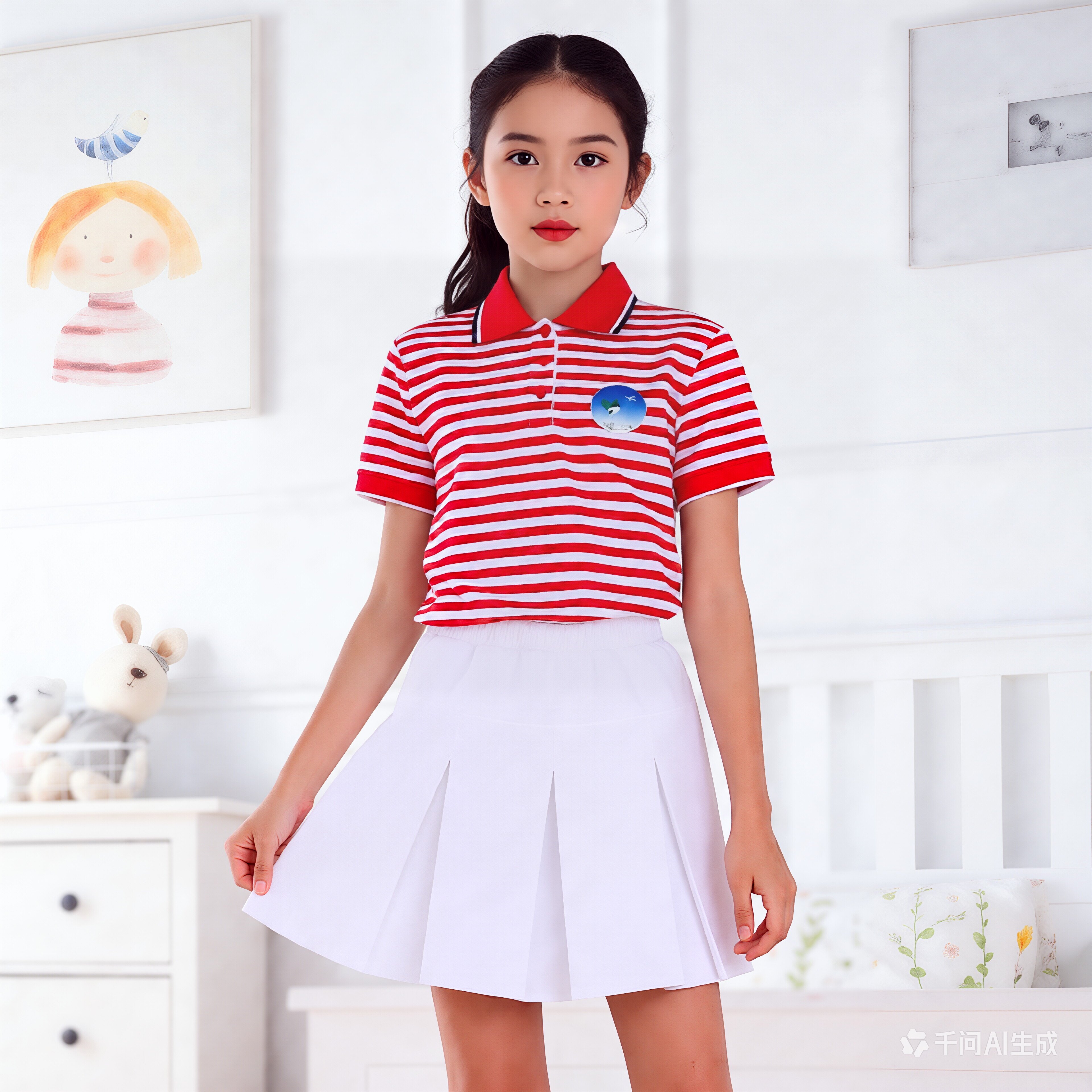 严道二小女学生夏季新款校服女裙半身裙