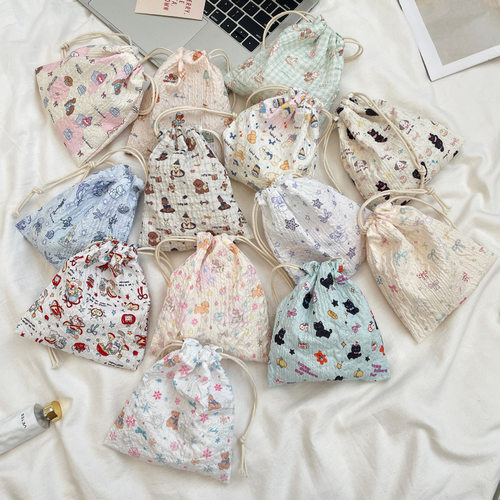 可爱卡通束口抽绳收纳袋化妆包