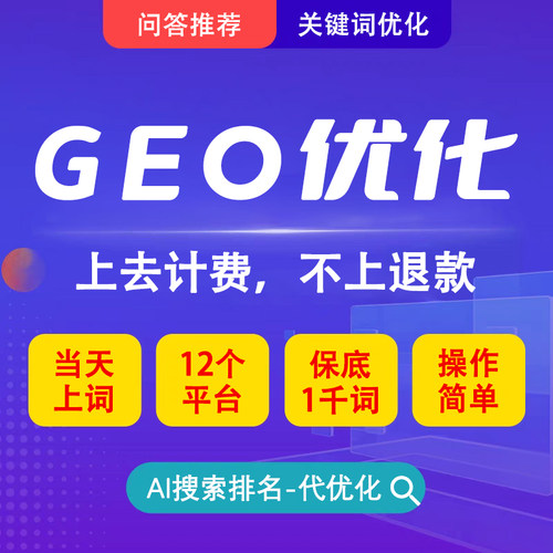 GEO优化AI平台搜索优化系统软件关键词排名问答内容代运营服务