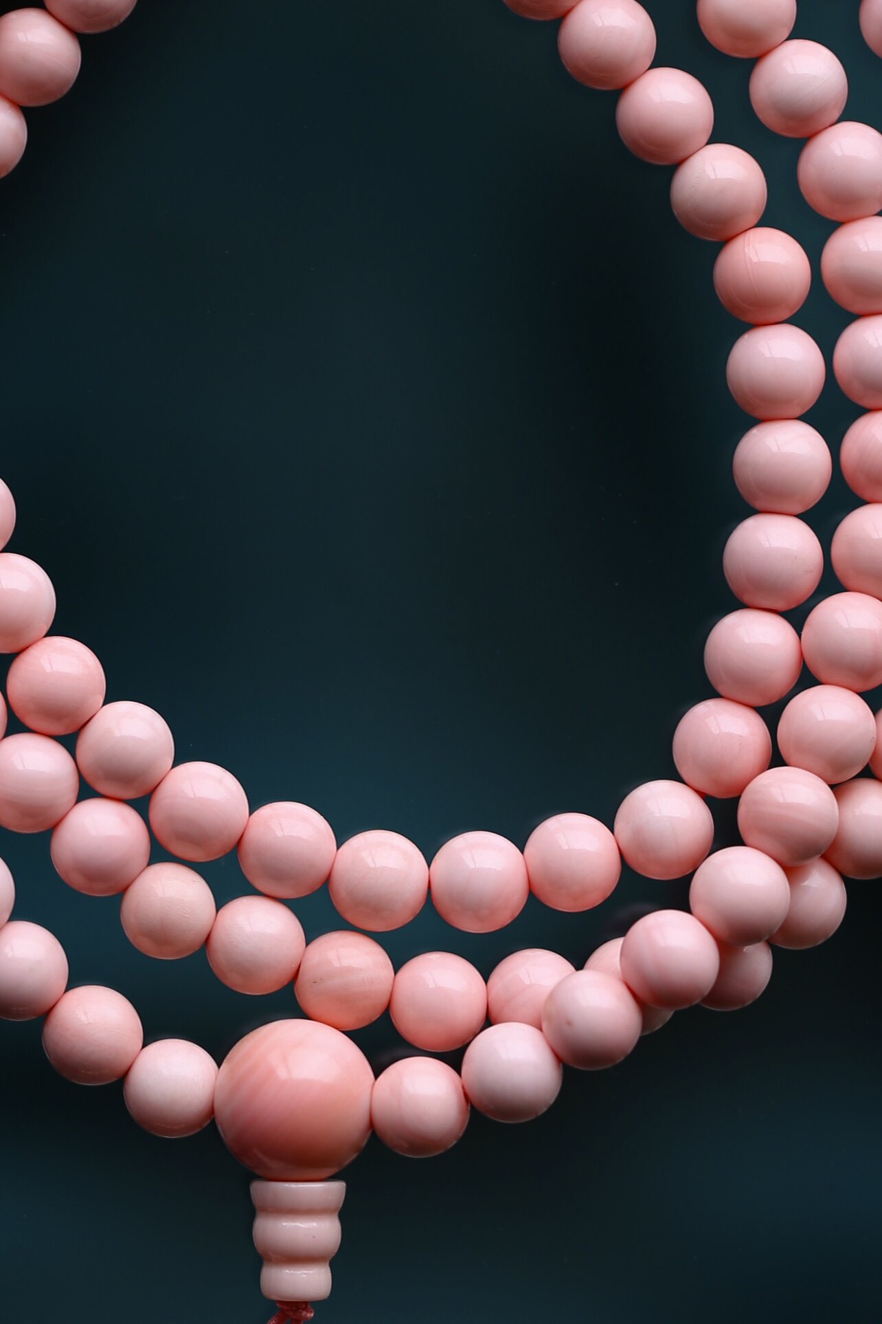 천연 심해 컬렉션 등급 핑크 쉘 YONGHE 쉘 크리스탈 5MM 108 구슬 묵주 팔찌 목걸이