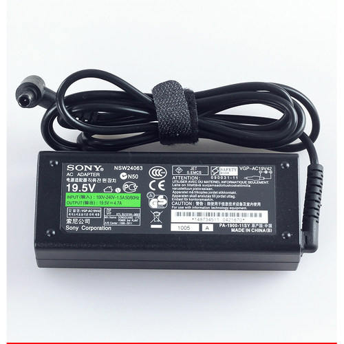 索尼19.5V4.7A笔记本电源适配器VAIO电脑充电器电源线