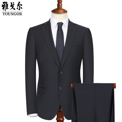 雅戈尔商务休闲纯色新郎西服