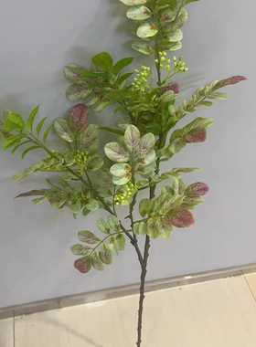 仿真雪花叶雪花木树枝单支花色叶子花瓶插花酒店商场装饰摆件树叶