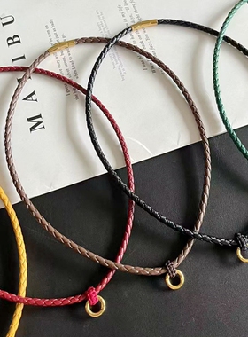 男士钛钢免绑玉坠佛公项链绳