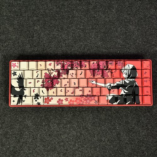 Sakura樱花少女键帽侧刻透光 DIY热升华PBT原厂适配磁轴机械键盘
