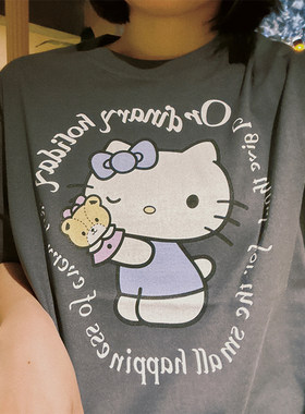 宽松jisoo同款纯棉百搭潮牌短袖
