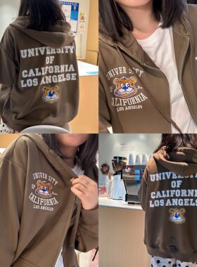 洋气开衫显白设计毛圈卫衣学院