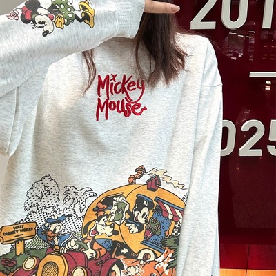 刺绣+印花款米奇重工卡通卫衣