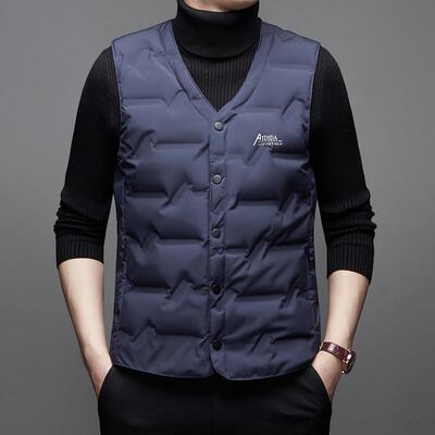 中年男士冬季马甲羽绒服爸爸冬装马夹内穿坎肩中老年轻薄保暖背心