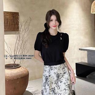 2024年Di 时尚 sui夏季 26597国风小衫 宽松气质T恤 新款 现货特价