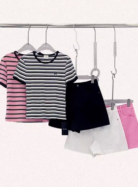 现货特价DI-SUI欧洲站2025春夏新款简约百搭显瘦正常T恤重工26016