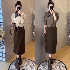 秋冬装搭配一整套盐系轻熟套装裙女2023新款针织毛衣半身裙两件套