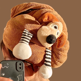 可爱立体小狗干发帽女生超强吸水速干包头发毛巾帽子加厚浴帽成人