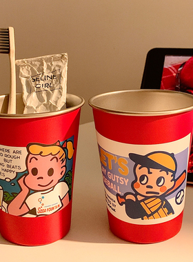 可爱不锈钢漱口杯家用刷牙杯子情侣学生宿舍洗漱杯牙缸牙具抗菌