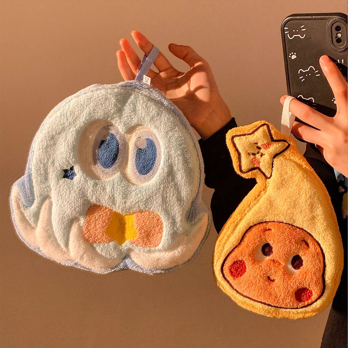 可爱挂式擦手巾珊瑚绒吸水