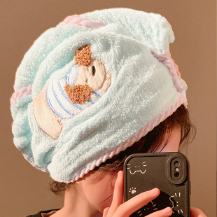 可爱小狗加厚干发帽女超强吸水速干包头发毛巾珊瑚绒浴帽2025新款