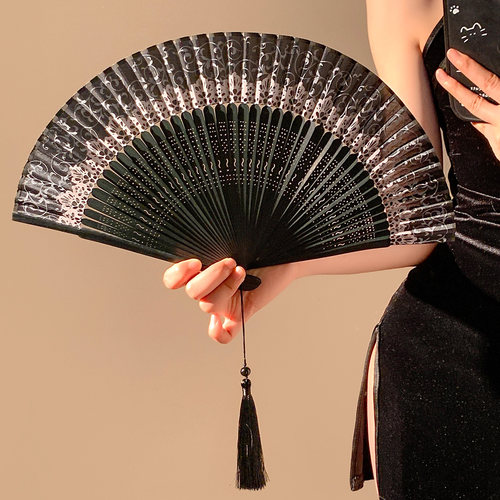 国风新中式折叠扇子夏天便携随身