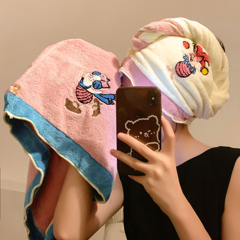 可愛干發帽女吸水速干加厚浴帽